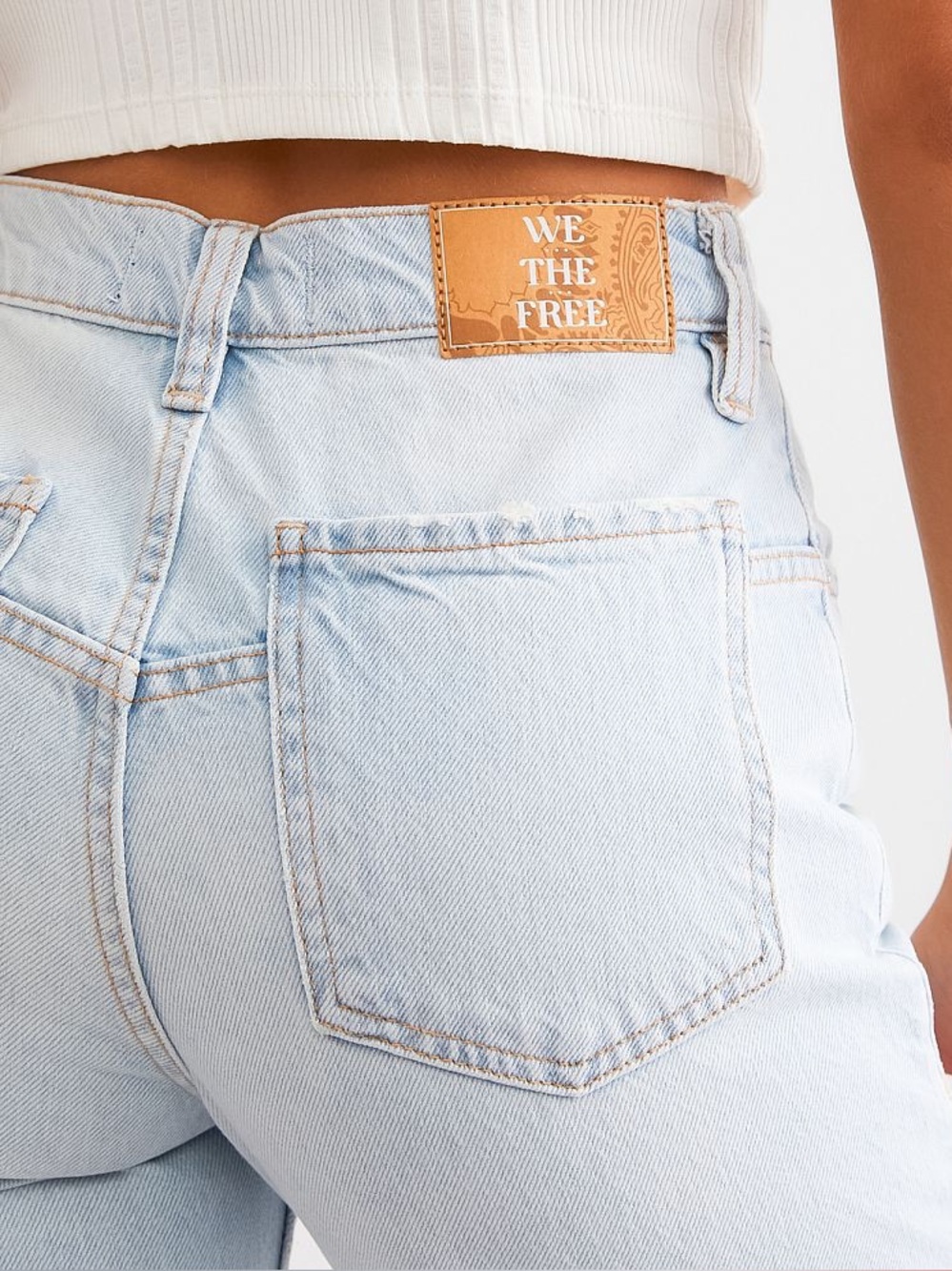 Free People We The Free Tinsley Baggy High Rise Straight Jean Sz.26 - Picture 5 of 9